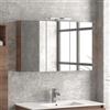 KAMALU Specchio bagno contenitore in legno 100x13x75 cm SP-100