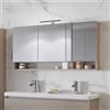 KAMALU Specchio contenitore 120cm con 3 ante e ripiano aperto SP-120