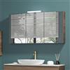 KAMALU Specchio 120cm contenitore con 3 ante e 2 ripiani SP-120B