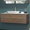KAMALU Mobile bagno 120 cm con piano da appoggio in solid surface bianco SP-120C