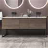 KAMALU Mobile bagno a terra 175 cm doppio lavabo 2 cassetti e anta SP-175SS