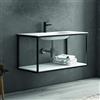 KAMALU Mobile industrial sospeso 80 cm con struttura metallica e ripiano SOP-80