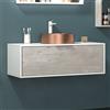 KAMALU Mobile bagno lungo 100cm bicolore con cassetto scorrevole SPR-100