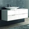 KAMALU Mobile bagno 150cm con 4 cassetti e doppio lavabo KSPR-150D