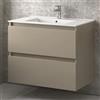 KAMALU Mobile bagno sospeso 80cm con lavabo integrato e 2 cassetti TOD-80L