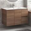 KAMALU Mobile bagno 100cm con lavabo incasso cassetti e ante TOD-100LB