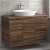 KAMALU Mobile bagno 100cm sospeso con due cassetti e due ante TOD-100PS
