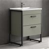 KAMALU Mobile bagno 65cm con lavabo e struttura metallica nera IKOS-65