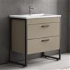 KAMALU Mobile bagno con struttura metallica nera 85cm IKOS-85
