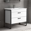 KAMALU Mobile bagno 100cm con struttura metallica nera IKOS-100
