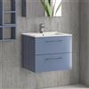 KAMALU Mobiletto lavabo 60 cm con due 2 cassetti lavabo incasso EL-60L