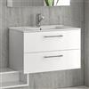 KAMALU Mobile bagno sospeso 80cm con lavabo incasso e due cassetti EL-80L