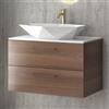 KAMALU Mobile bagno 80 cm con due cassetti e piano solid surface EL-80SS