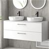 KAMALU Mobile bagno 120cm con 2 cassetti e piano per lavabo appoggio EL-120P