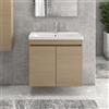 KAMALU Mobile bagno sospeso 80cm lavabo incasso e due ante SV-80A