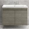 KAMALU Mobile bagno 100 cm sospeso con 2 ante e lavabo incasso SV-100A