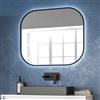 KAMALU Specchio bagno led retroilluminato 60x70 cm cornice nera | KAM-S6700N