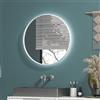 KAMALU Specchio tondo led retroilluminato 80 cm cornice bianca | KAM-S8000B