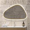 KAMALU Specchio bagno led 65x100 cm forma a goccia cornice oro | KAM-EL6500G