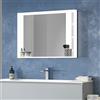 KAMALU Specchio bagno 80x60 cm cornice ripiano illuminato | KAM-E800B