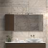 KAMALU Specchio bagno 155cm pensile contenitore a sinistra | SP-155S