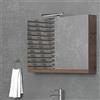 KAMALU Specchiera bagno contenitore 90 cm con 2 ante NEL-90