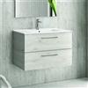 KAMALU Mobile bagno 75 cm lavabo incasso e due cassetti NEL-75