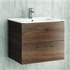 KAMALU Mobiletto bagno 60 cm lavabo incasso e due cassetti NEL-60