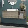 KAMALU Mobile bagno 135 cm sospeso con vano a giorno a destra SP-135V