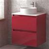 KAMALU Mobile bagno sospeso 60 cm con due cassetti e piano bianco solid surface TOD-60SS
