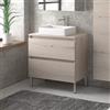 KAMALU Mobile bagno a terra 80cm con due cassetti TOD-80P