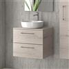 KAMALU Mobiletto bagno 60 cm con due cassetti e piano per lavabo appoggio EL-60P
