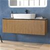 KAMALU Mobile bagno sospeso 120cm rovere effetto cannettato KDS-120P