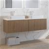 KAMALU Mobile bagno sospeso 140cm rovere cannettato KDS-140SF