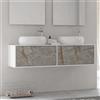 KAMALU Mobile bagno 135cm bicolore con 2 cassetti scorrevoli SPR-135C