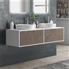 KAMALU Mobile bagno 150 cm bicolore con 2 cassetti scorrevoli SPR-150C