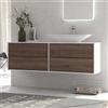 KAMALU Mobile bagno 150cm doppio lavabo bicolore con 4 cassetti SPR-150D