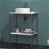 KAMALU Mobile bagno metallico 60 cm con due ripiani NET-60