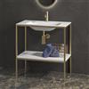 KAMALU Mobiletto metallico a terra 80 cm con lavabo e ripiano NET-80