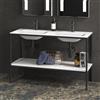 KAMALU Mobile metallico a terra 120 cm con doppio lavabo NET-120