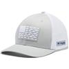 Columbia PFG - Cappello a Sfera in Rete con Bandiera a Forma di Pesce Unisex, Colore: Grigio/Bianco/Bianco