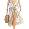Third Eye Export Third Eye 100% Cotone Costume Da Bagno Spiaggia Sarong Cover Ups per Costumi Da Bagno Donne Pareo Indiano Mano Blocco Stampa Beach Wrap Gonna, Bianco 2, Etichettalia unica