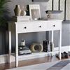 Vida Designs Console da Tavolo Windsor con 3 Cassetti, in Legno Bianco, 74 x 100 x 30 cm, H 74 x L 100 x P 30 cm Circa
