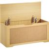 HOMCOM Baule contenitore 108 L con pannello in rattan e coperchio, 80x40x45 cm, Rovere | Aosom Italy
