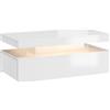 HOMCOM Tavolino LED moderno con 2 cassetti e spazio contenitivo, Bianco lucido | Aosom Italy