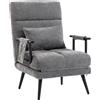 HOMCOM Poltrona letto 3 in 1 pieghevole in chenille con schienale click-clack, Grigio | Aosom Italy