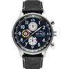 AVI-8 Hawker Hurricane Orologio da uomo al quarzo giapponese con cronografo classico, 42 mm, con cinturino in pelle, AV-4011, Nero mezzanotte., Cinturino