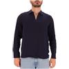 Mc2 Saint Barth Polo Ventotene Cotton Goffer blu navy