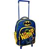 CARTOON Zaino trolley con tasca frontale Batman borsa per la scuola asilo materna zainetto 30 cm con ruote e manico allungabile
