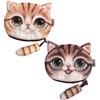 Finyoffiy 2 pz gatto faccia portamonete carino animale cerniera peluche portafoglio piccolo portamonete sacchetto cosmetico per donne sacchetto regalo, Giallo, /